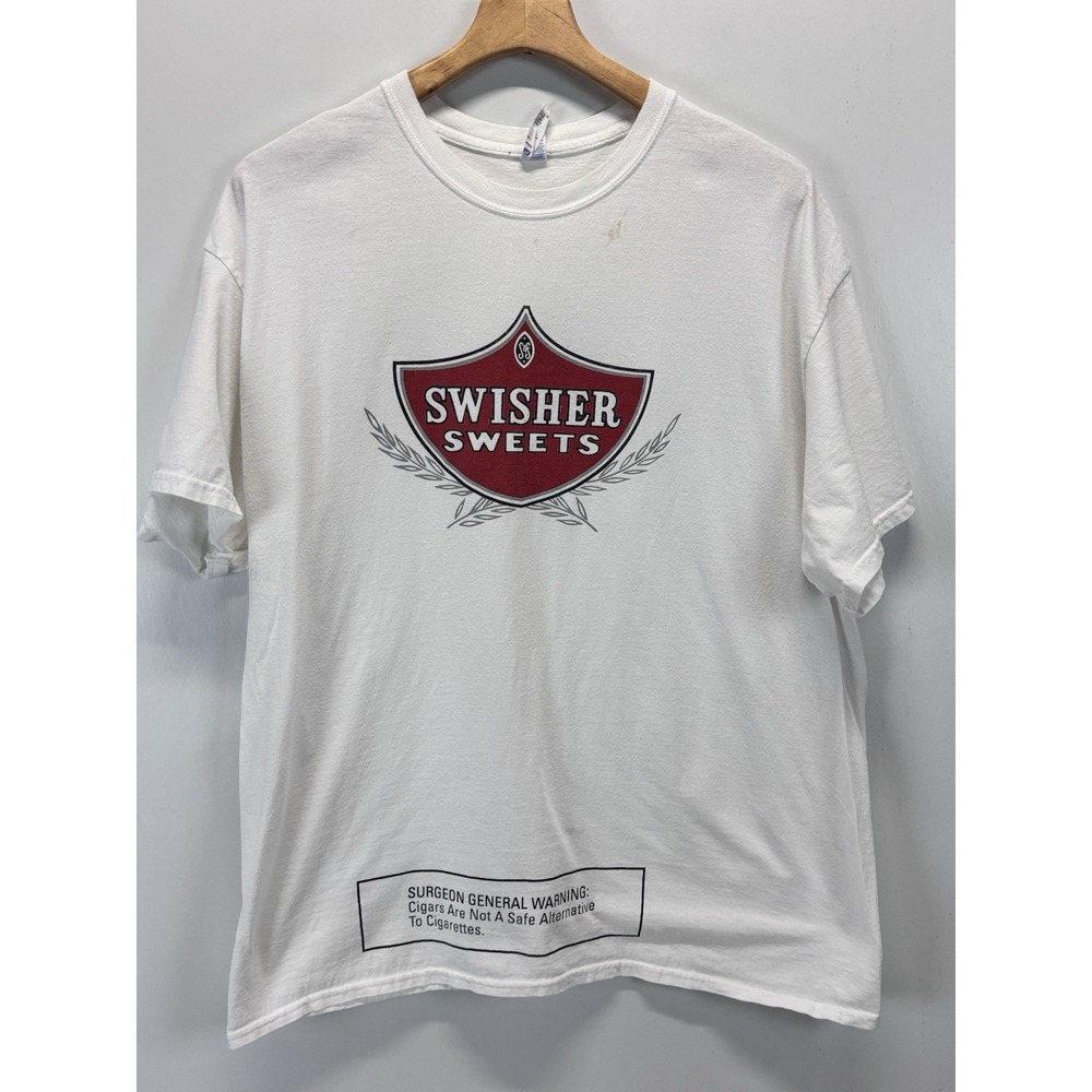 Vtg 90s Swisher Sweets Graphic T-shirt Surgeon General Label Y2K XL